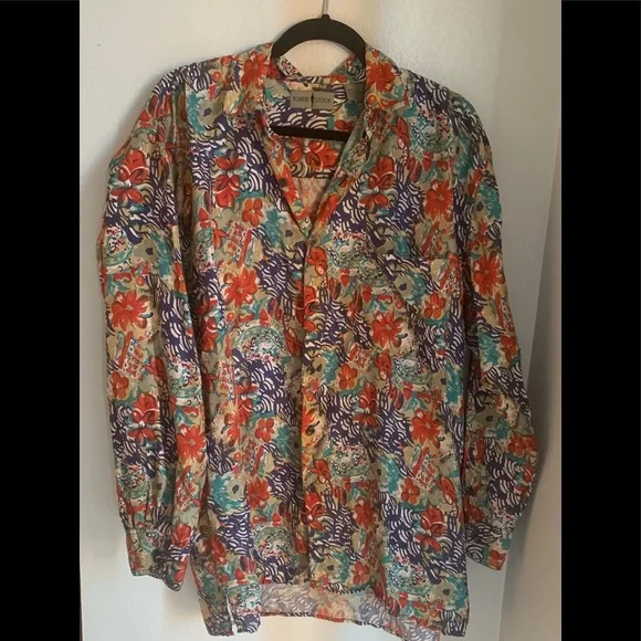 Robert stock Vintage 100% silk shirt - Picture 2 of 7